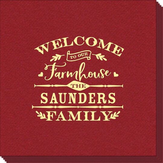 Welcome To Our Farmhouse Linen Like Napkins